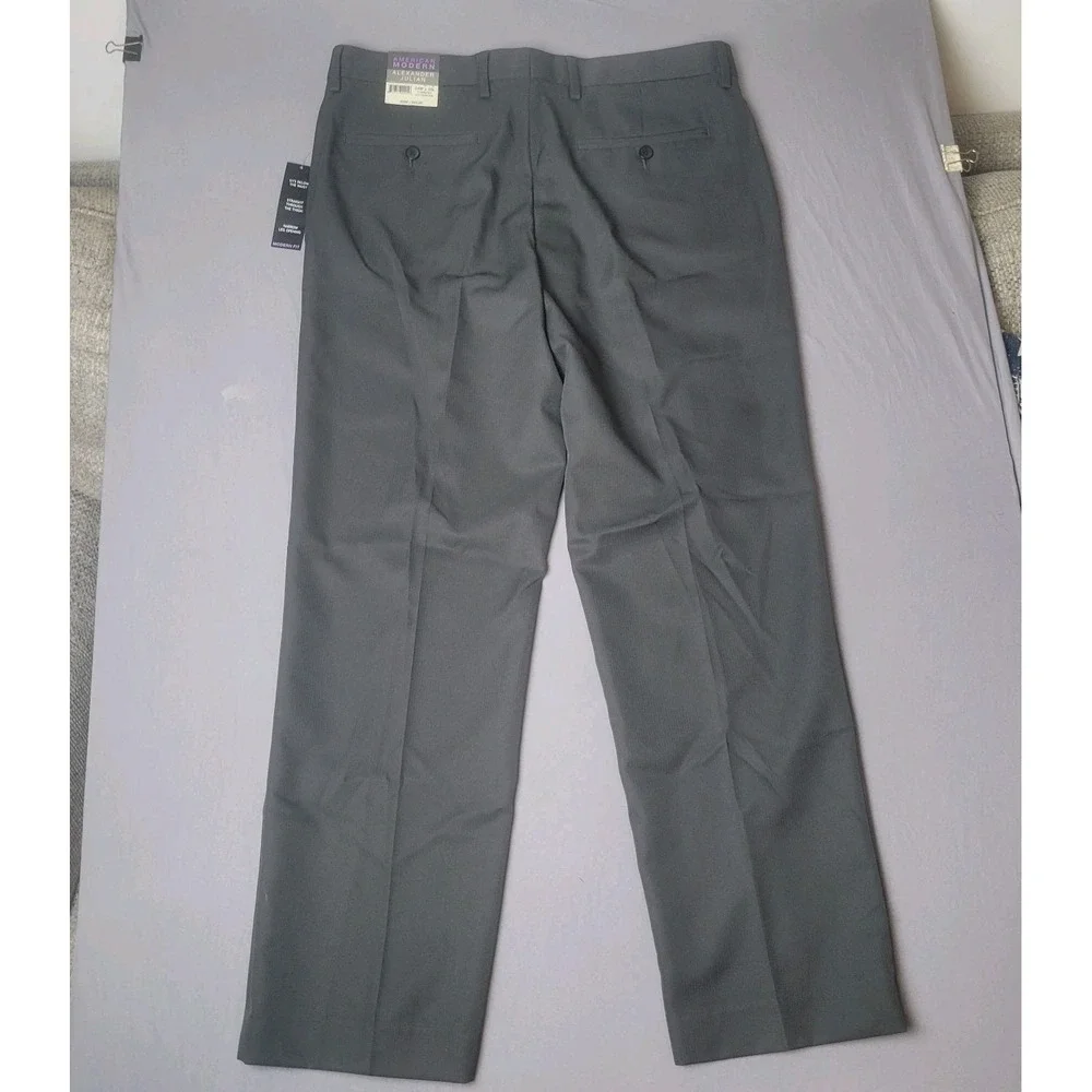 Alexander Julian American Modern Men's Pants 34x30 Charcoal Dress Slacks Trouser
